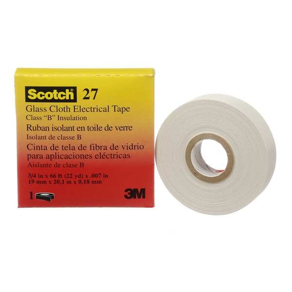 Cinta Eléctrica 3M, 7 mil, 3/4" x 66 ft., Blanco - 27-3/4"X66'