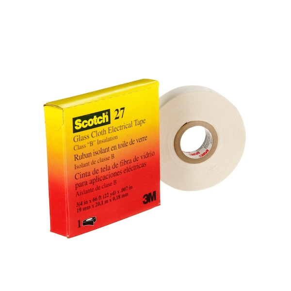 Cinta Eléctrica 3M, 7 mil, 3/4" x 66 ft., Blanco - 27-3/4"X66'