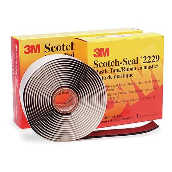 Cinta Mástic 3M, 125 mil, 1" x 10 pies, Negro - 2229-1X10FT