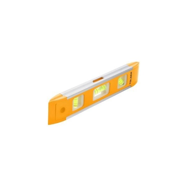 Tolsen Mini Spirit Level Industrial 9 Length, Durable Aluminum & Plastic Construction with 3 Bubbles - 35059