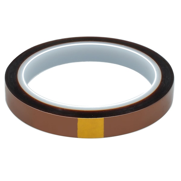 Cinta de Kapton® de alta temperatura de Bertech, 1 mil de grosor, 1/2 pulgada de ancho x 36 yardas de largo, ámbar - Reconocida por UL - KPT-1/2