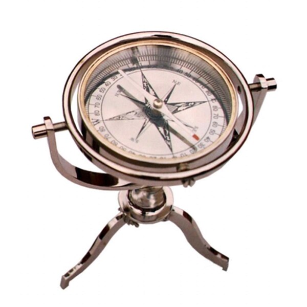 Old Modern Handicrafts Gimbaled Compass on tristand - ND009
