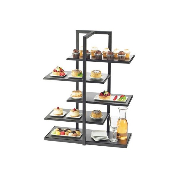 Cal Mil Plastics Cal-Mil One by One Multi Level Shelf Display with Black Stand 28-1/2"W x 13-1/2"D x 36-1/2"H - 3303-96