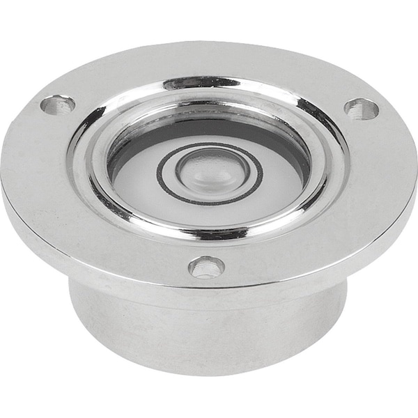 Kipp Round Spirit Level Inlet Flange D1=14 H=10, Form:B Brass, Comp:Pa, D=20, E30' Sensitivity 30' - K1154.2141030