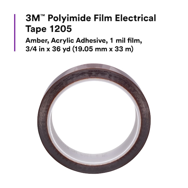 Cinta eléctrica de 3M, 1 mil, 3/4"x108 pies, paquete de 12 - 1205-3/4"X36YD