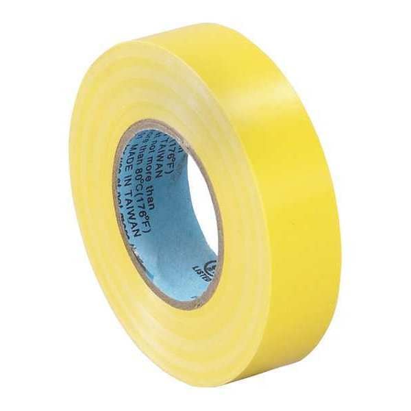 Cinta eléctrica de marca Partners, 7.0 Mil, 3/4" x 20 yardas, Amarilla, 200/Caja - T964618Y