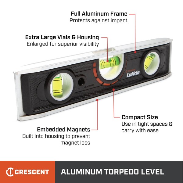 Crescent 9 in� Aluminum Torpedo Level - LTLA1100-02