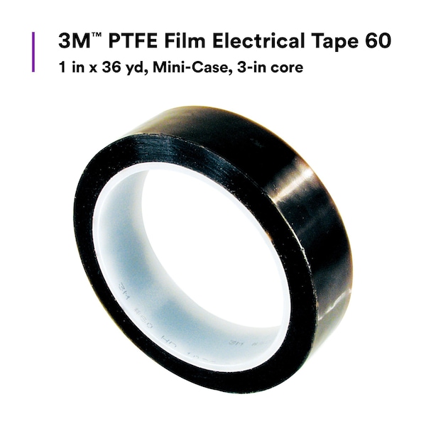 Cinta eléctrica 3M, 2 mil, 1" x 108 ft., PK9 - 60-1"X36YD
