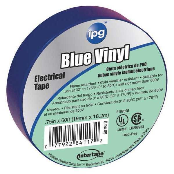 Cinta eléctrica azul Intertape .75X60 Plan, paquete de 120 - 85831