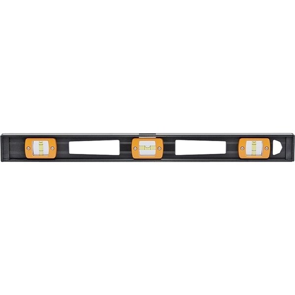 Johnson Level & Tool I-Beam Level, 72 in L, 5-Vial, 2-Hang Hole, Non-Magnetic, Aluminum, Black - 3772
