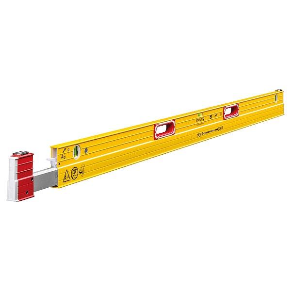 Stabila Plate Level, Aluminum, 6 to 10 ft L, 3 Vial - 35610