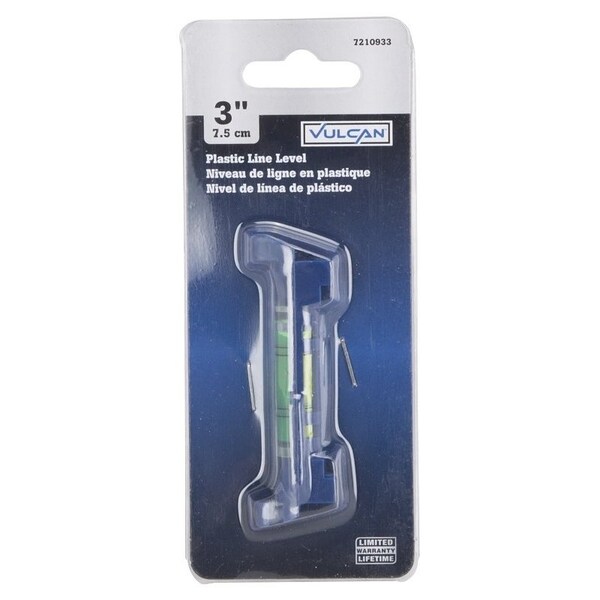 Vulcan Level Line, 3 in L, 1-Vial, Nonmagnetic, Plastic, Blue - LM001