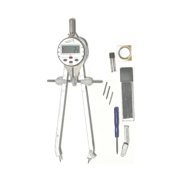 Igaging Digital Compass and Divider, 0-8" Radius, 0-16" Dia, Aluminum, 35-CD28 - 35-CD28