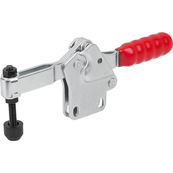 Kipp Toggle Clamp Standard L=173, Form:B Steel, Vertical Foot, Comp:Plastic, Comp:Red, F2=2500 - K1239.02500