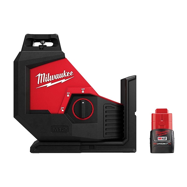 Milwaukee Tool M12 Single Plane Laser + CP3.0 Battery - 3631-20, 48-11-2430