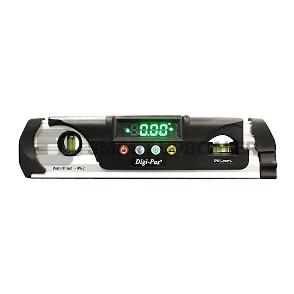 Digi-Pas WATERPROOF IP67 Digital Torpedo Level and Protractor, Magnet, LED Display, 005 deg, 9 inch - 2-00285-99