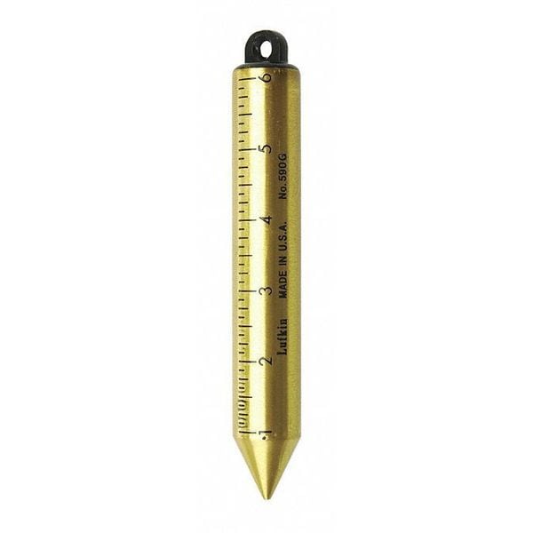 Crescent Lufkin 20 oz. Inage Solid Brass Cylindrical Blunt Point SAE Plumb Bob - 590GN