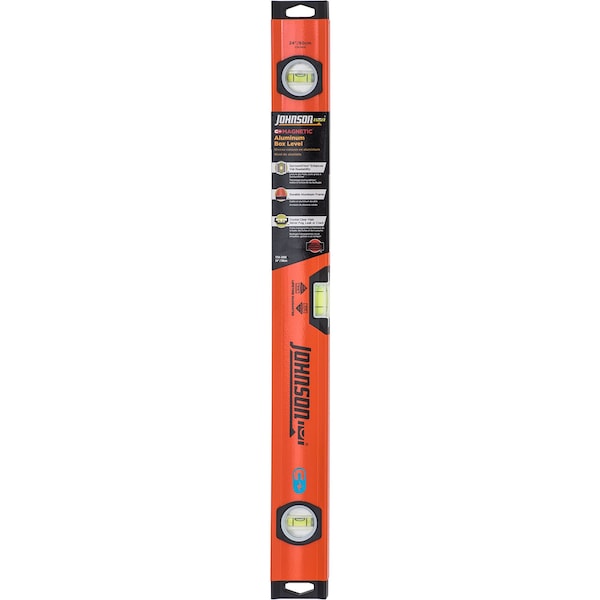Johnson Johnson 24 in. Aluminum Magnetic Box Level 3 vial - 1734-2400