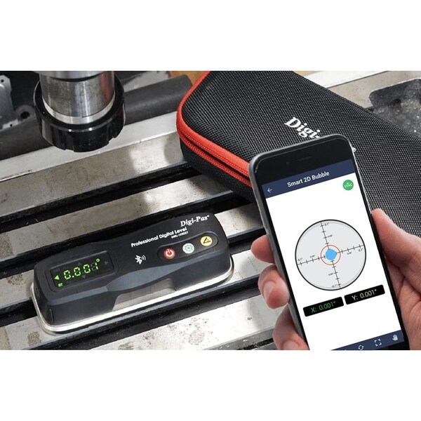 Digi-Pas DWL1500XY 2AXIS Master Machinist Digital Level  Bluetooth 0.0002/ft 0.002mm/M, NIST Compliant - 2-01501-99