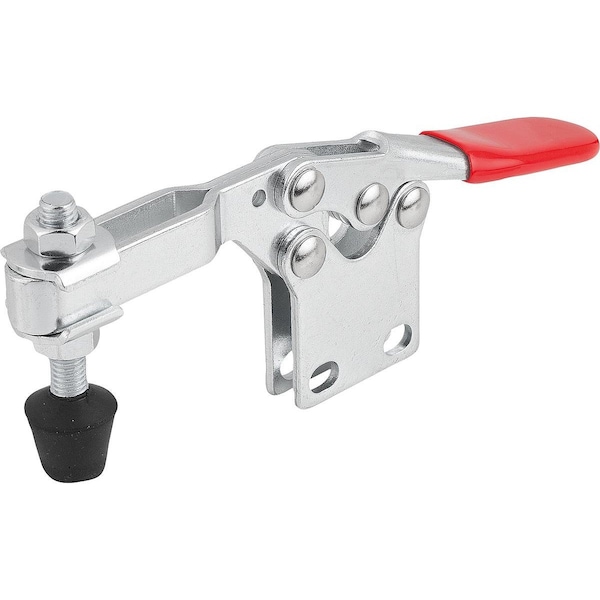 Kipp Toggle Clamp Standard L=173, Form:A Steel, Vertical Foot, Comp:Plastic, Comp:Red, F2=3200 - K1239.03200