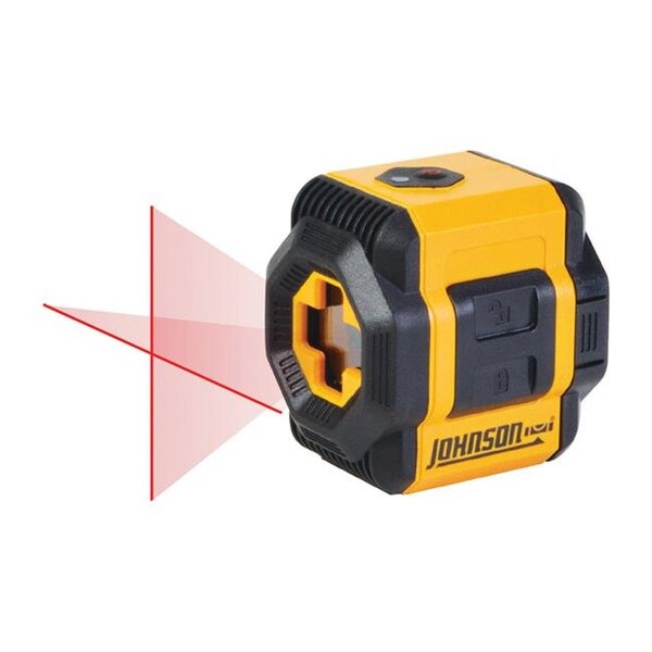 Johnson Johnson 2829596 2.5 x 5.75 in. Indoor & Outdoor 2 Beam Self Leveling Cross-Line Laser; Yellow - 2829596