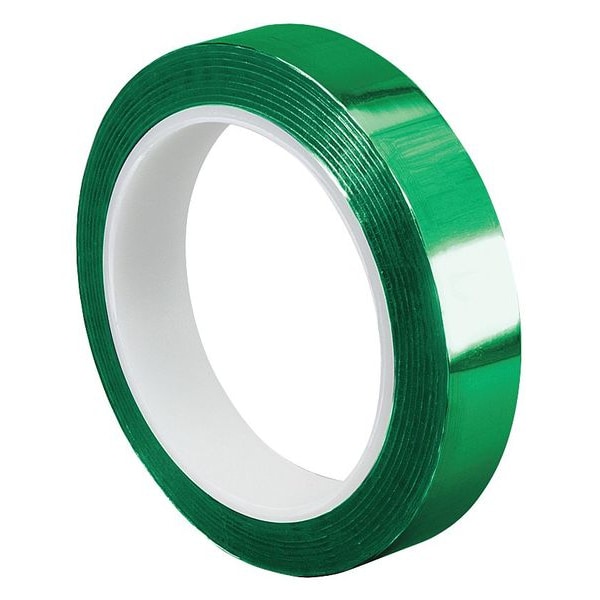 Cinta de película metalizada Tapecase, verde, 2 pulgadas x 72 yardas - 15D446