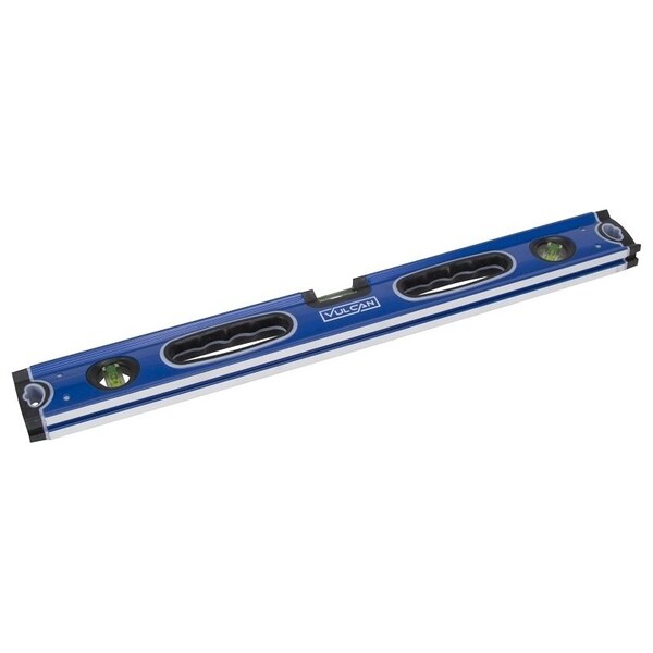 Vulcan Level Box, 24 in L, 3-Vial, 2-Hang Hole, Non magnetic, Aluminum, Blue - JL-LV24