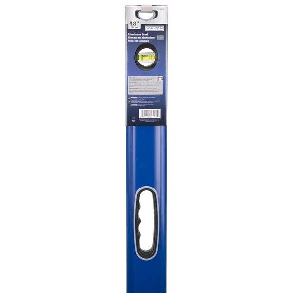 Vulcan Level Box, 48 in L, 3-Vial, 2-Hang Hole, Non Magnetic, Aluminum, Blue - JL-LV48