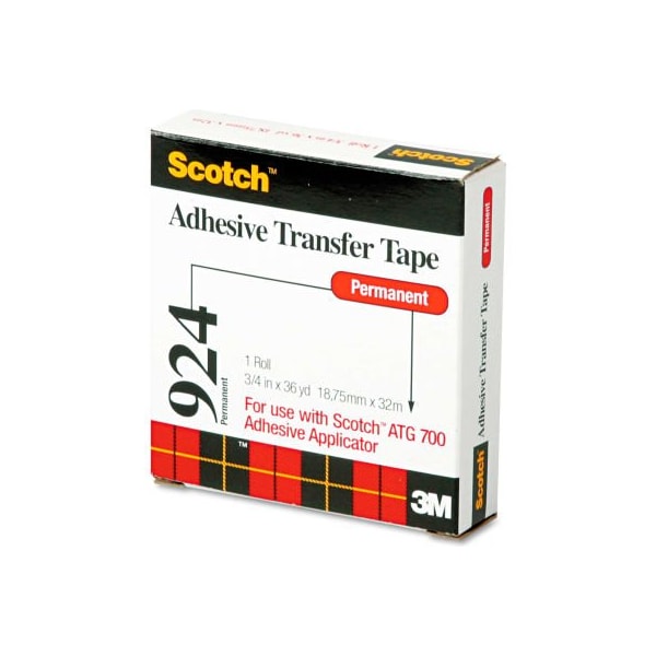 Rollo de cinta de transferencia de adhesivo Scotch® de 3M, 3/4" de ancho x 36 yardas - 92434