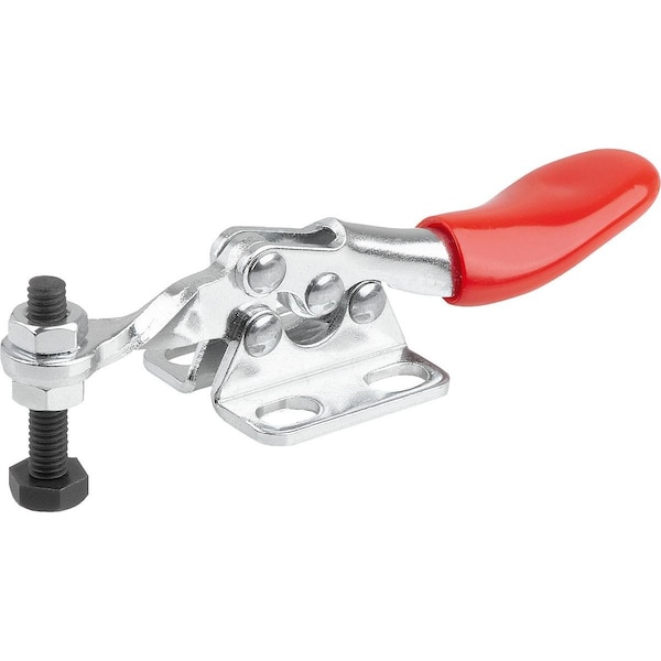 Kipp Toggle Clamp Horizontal Mini, Horizontal Foot F1=500, Fixed Clamping Spindle M04X20, Steel Electro - K1541.00500