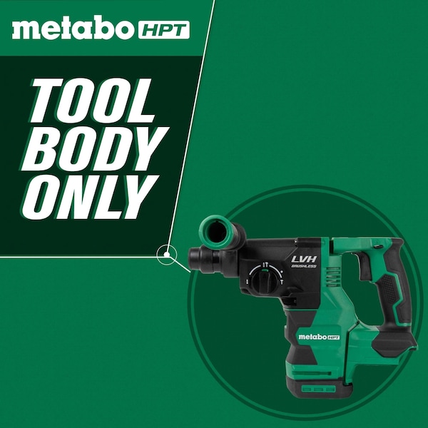 Metabo Hpt 18V MV Cordless Brushless 1-1/32in SDS Plus Rotary Hammer Bare - DH1826DAQ4M