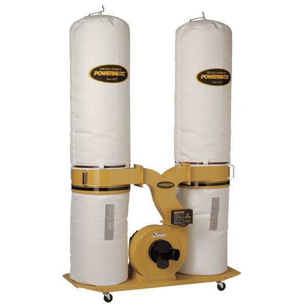 Powermatic Wood Dust Collector, 1,754 cfm CFM Max Flow, 3 hp, Three Phase - 1792073K