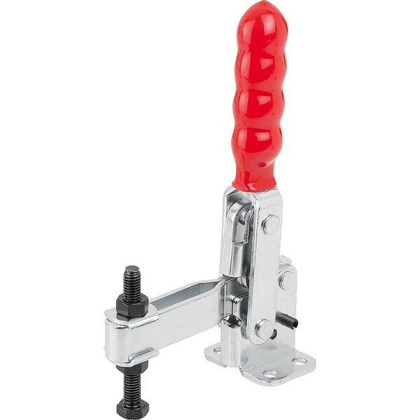 Kipp Toggle Clamp Vertical Std, Horizontal Foot F2=2600, Adjustable Clamping Spind M08X60, Steel Electro - K1255.002600