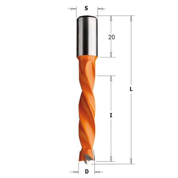 Cmt Dowel Drill, Rght, 14mm dia., 43mm Cut L - 309.140.11