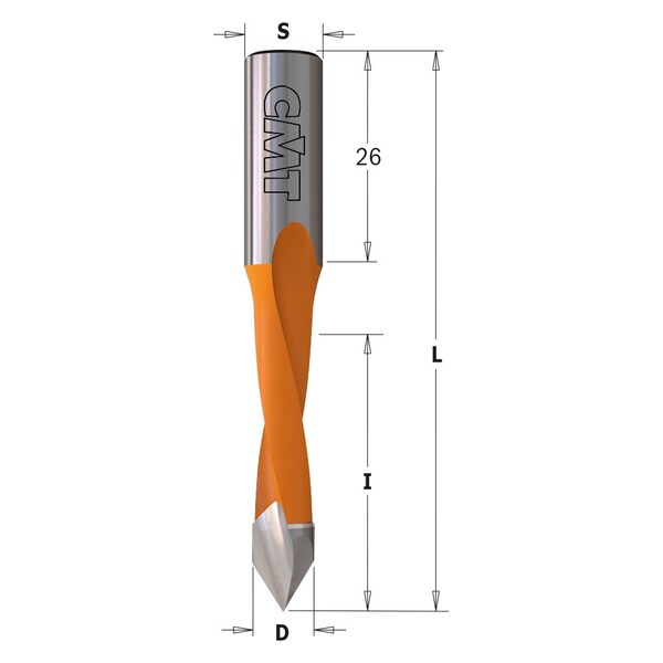 Cmt Dwl Drill For Thrgh Hole, 70mm L, Rght - 314.127.11