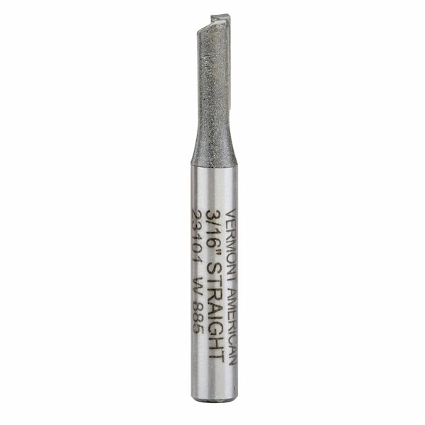 Vermont American Vermont American 3/16 in. D X 2 in. L Carbide Tipped 1-Flute Straight Router Bit - 23101