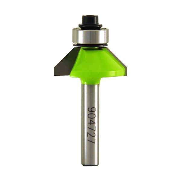 Inserciones 1 x 0.25 in. Shank Trim Chamfer Professional Router Bit - Recyclable Exchangeable - IN2206784