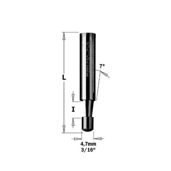 Cmt Trimmer Router Bit, HWM, 1/4 in - 843.063.11