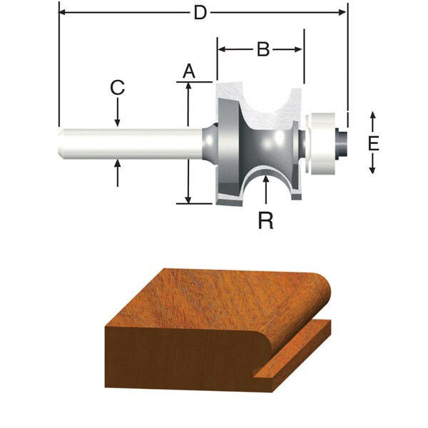 Vermont American Vermont American 7/8 in. D X 1/8 in. X 2-1/4 in. L Carbide Tipped Edgebead Router Bit - 23137