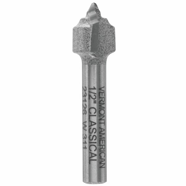 Vermont American Vermont American 1/2 in. D X 1/2 in. X 1-7/8 in. L Carbide Tipped 2-Flute Classical Router Bit - 23126