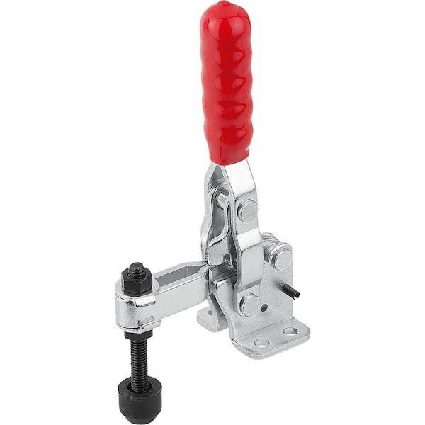 Kipp Toggle Clamp Vertical Std, Horizontal Foot F2=1600, Adjustable Clamping Spind M06X50, Steel Electro - K1255.001600