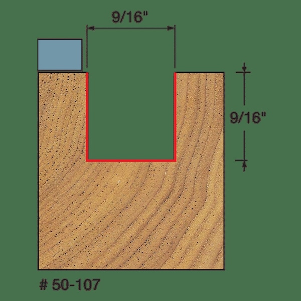 Freud Top Bearing Flush Trim Bit, 9/16" dia. - 50-107