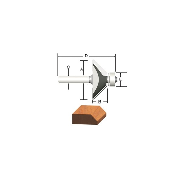 Vermont American CT 45 Deg Chamfer 1/2BB 2F 1/4S - 23155