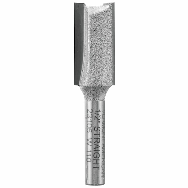 Vermont American Vermont American 1/2 in. D X 1/2 x 1 in. X 2-3/16 in. L Carbide Tipped 2-Flute Straight Router Bit - 23106