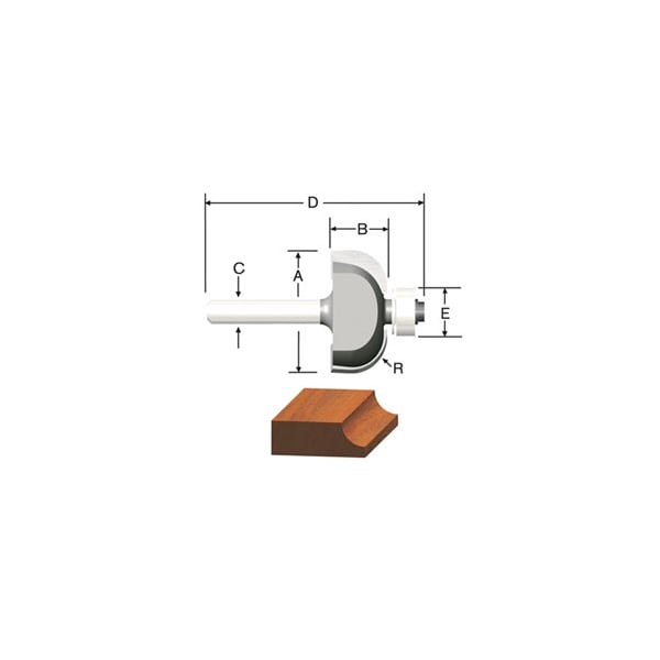 Vermont American CT 1/4R Cove&Fillet 1/2BB 2F 1/4S - 23143