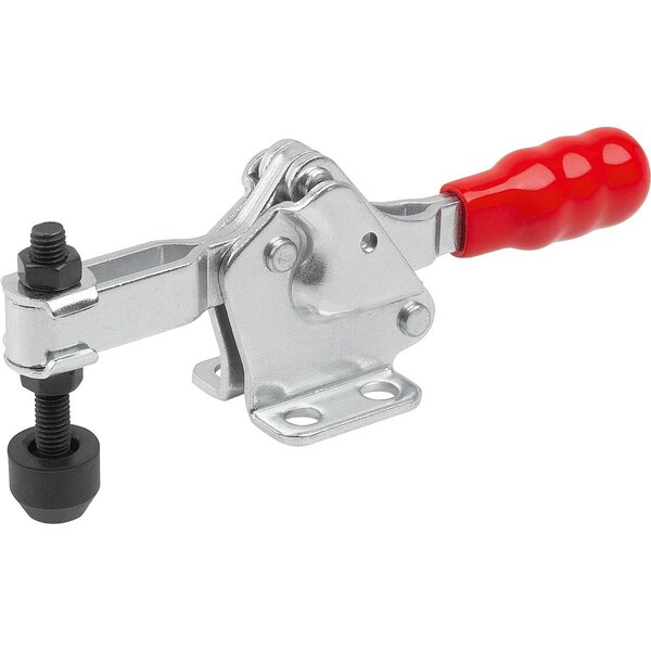 Kipp Toggle Clamp, Horizontal Foot, Standard, F2=1000, Adjustable Clamping Spind M05X40, Steel Electro - K1241.01000