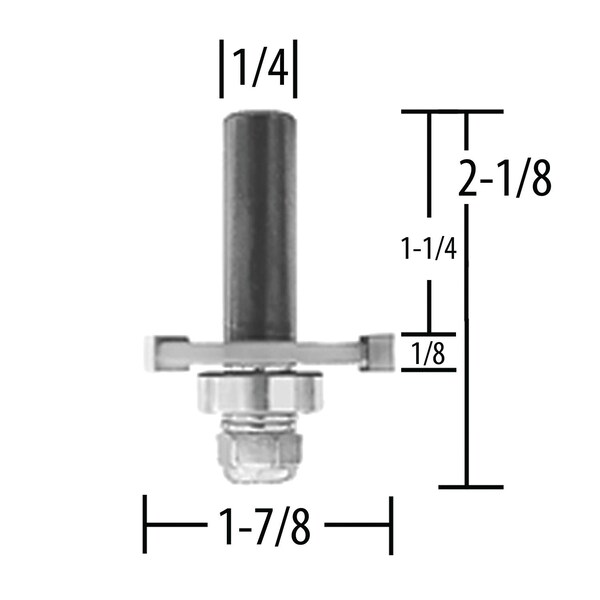 Makita Router Bit, 1/8" Slot Cutter, 3 Flute, 1/4" SH, Carbide-Tipped - 733126-4A