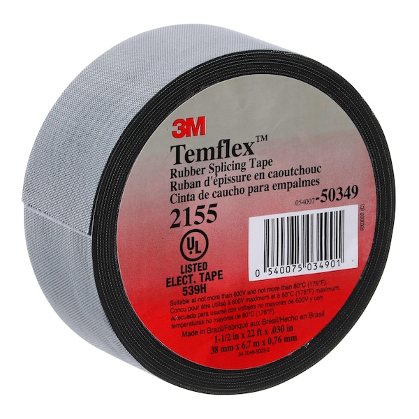 Cinta eléctrica de 3M, 30 mil, 1-1/2" x 22 pies, paquete de 45 - 2155-1-1/2x22FT