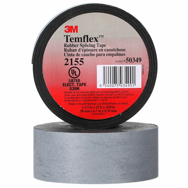 Cinta eléctrica de 3M, 30 mil, 1-1/2" x 22 pies, paquete de 45 - 2155-1-1/2x22FT