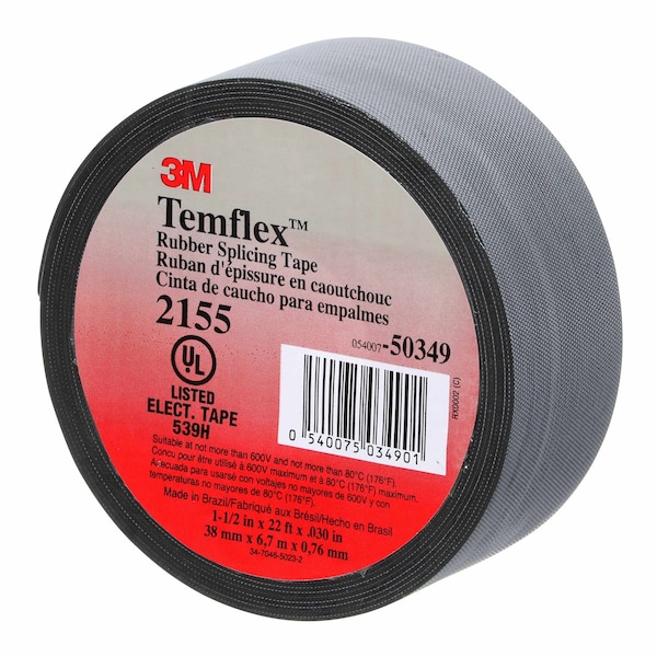Cinta eléctrica de 3M, 30 mil, 1-1/2" x 22 pies, paquete de 45 - 2155-1-1/2x22FT